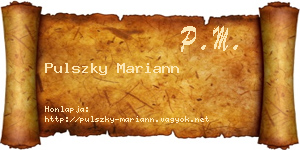 Pulszky Mariann névjegykártya