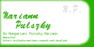 mariann pulszky business card